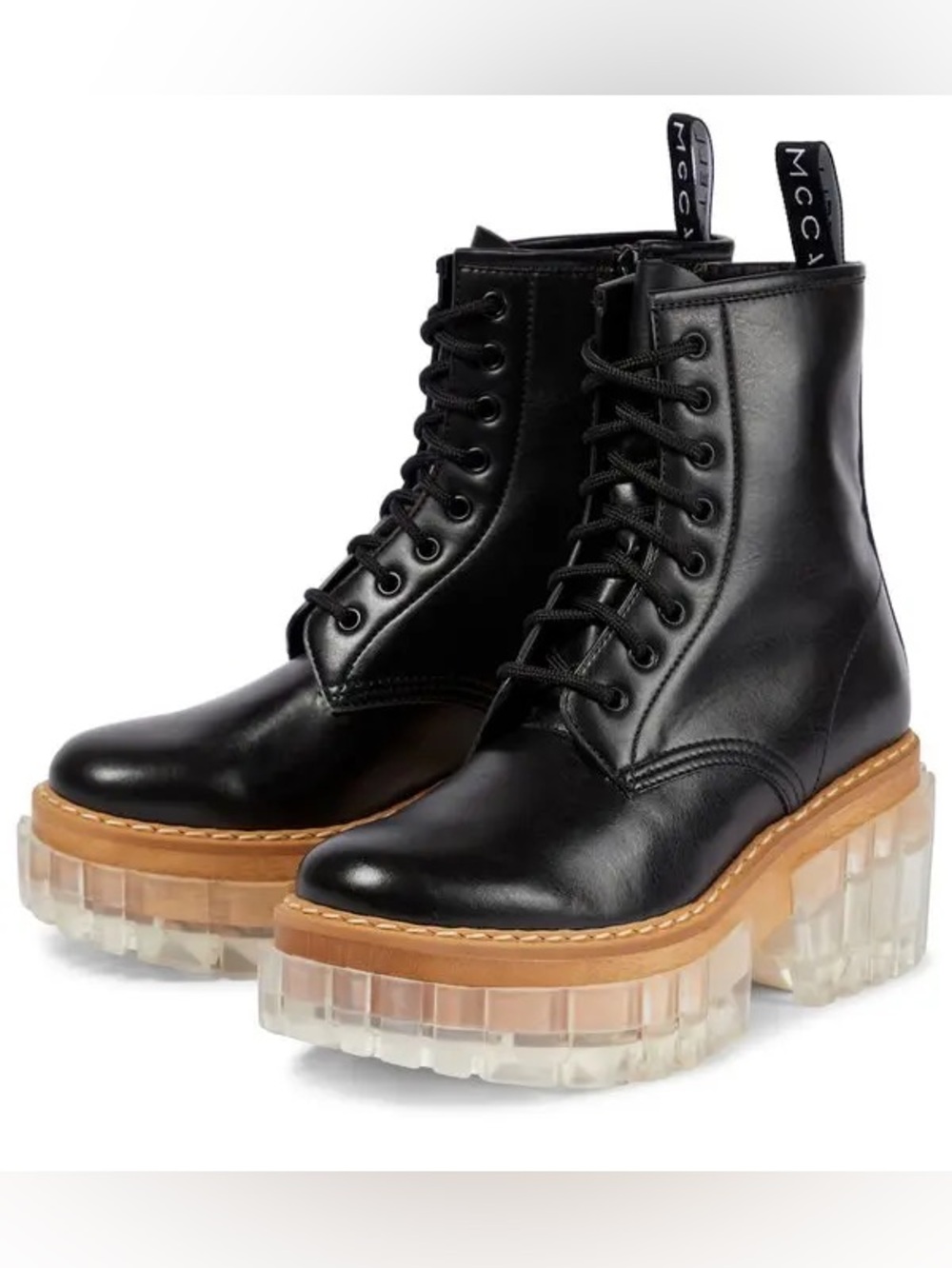 Stella McCartney Black Emilie Combat Boots - Picture 5 of 9